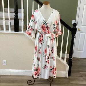 SHEIN Floral Dress - White and Pink
